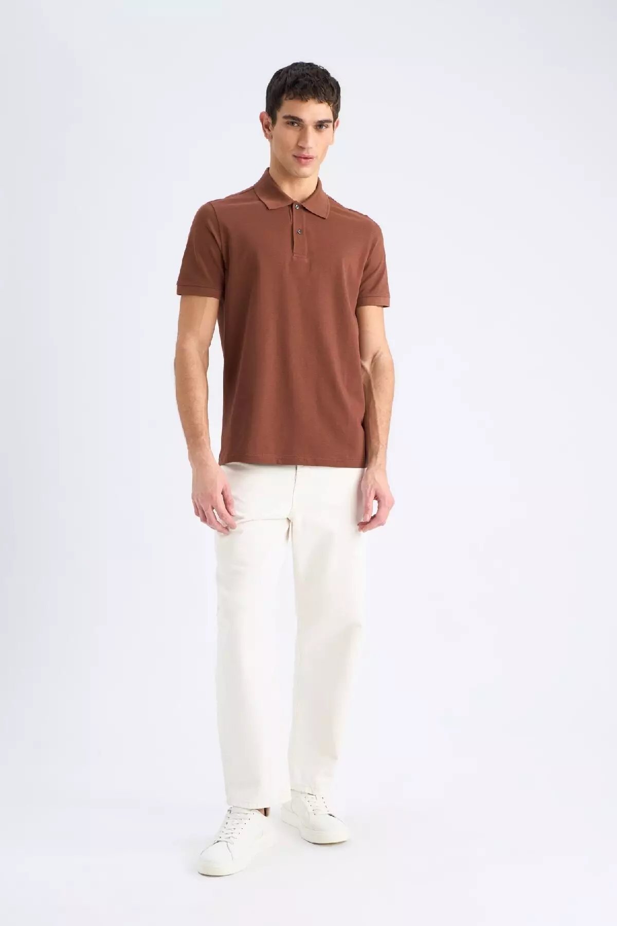 100% Cotton Regular Fit Short Sleeve Basic Plain Pique Fabric Polo T-Shirt C1293Ax25Sp