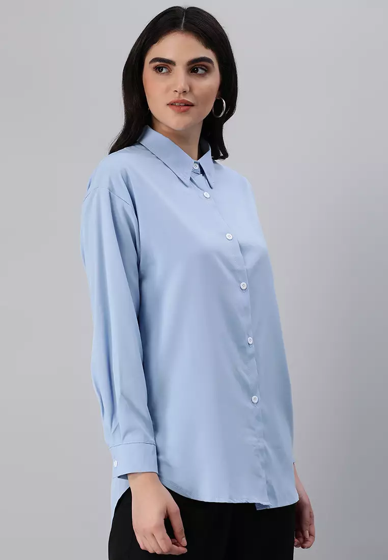 Kemeja Lengan Panjang Biru