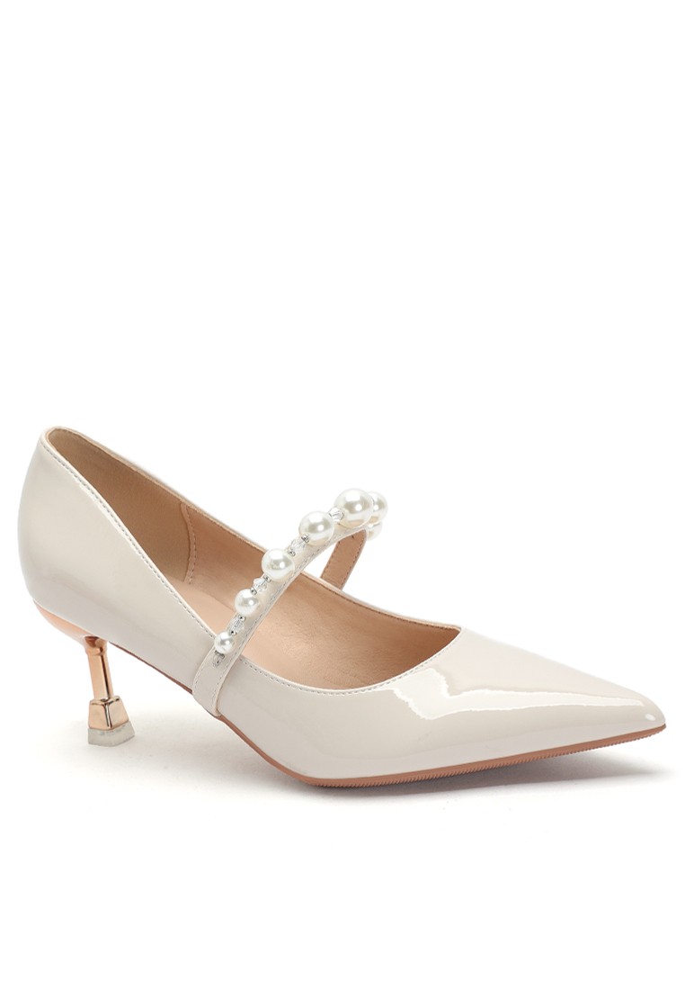 6CM Pearl Strap Patent Leather Pumps 2170-8