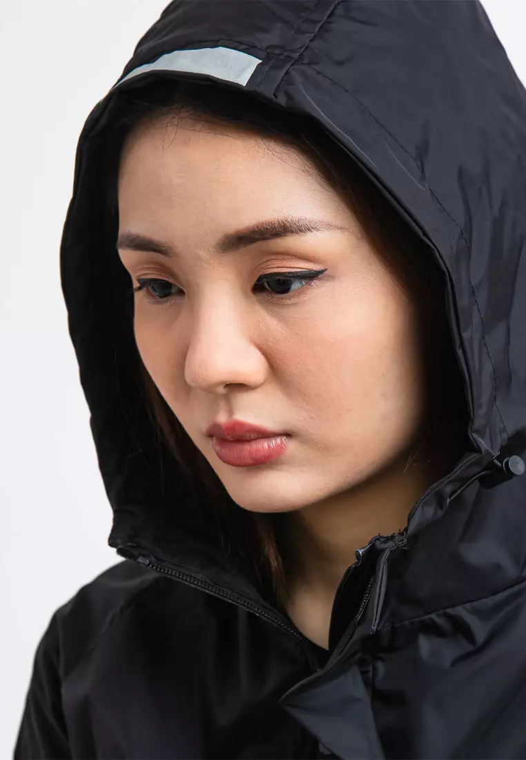Forest Ladies Premium Windbreaker Women Trekking Biker Placket Jacket Jogging Running Hoodie Waterproof Jacket - 830119-01Black
