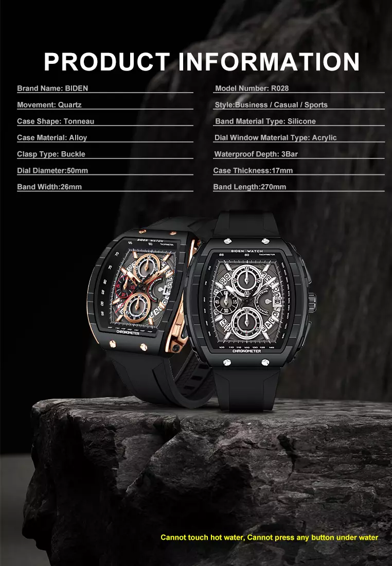 Jam Tangan Pria Olahraga Kalendar Bercahaya Anti Air Tali Silikon Jam Tangan Cowok Original rose black