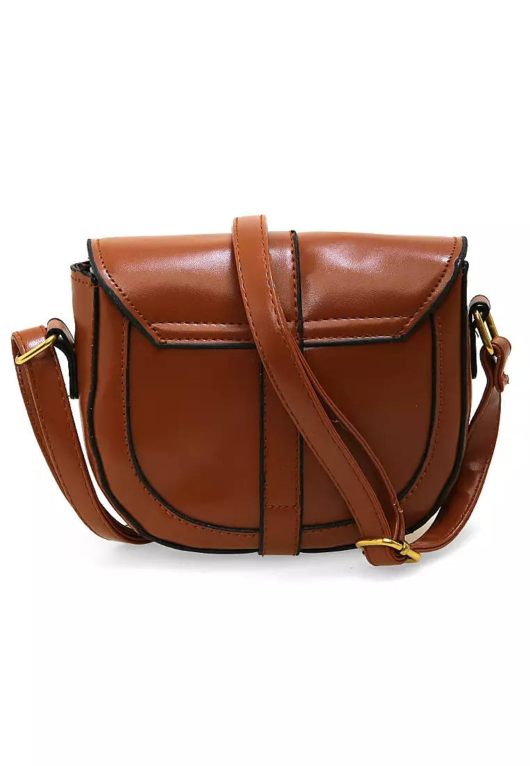 Werlyn Tas Selempang Wanita Model Choco Large Storage Material Leather Kulit ORIGINAL - Brown