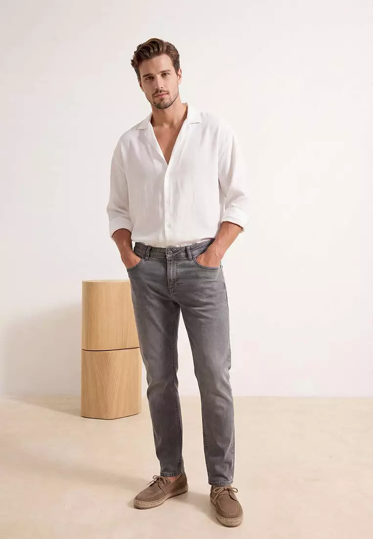 Slim Fit Stretch Fabric Denim Pants Jeans