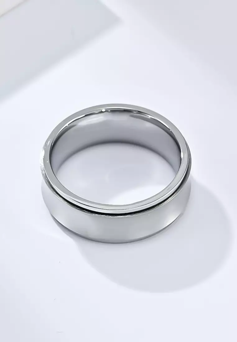 型男凹弧鈦鋼介子戒子
