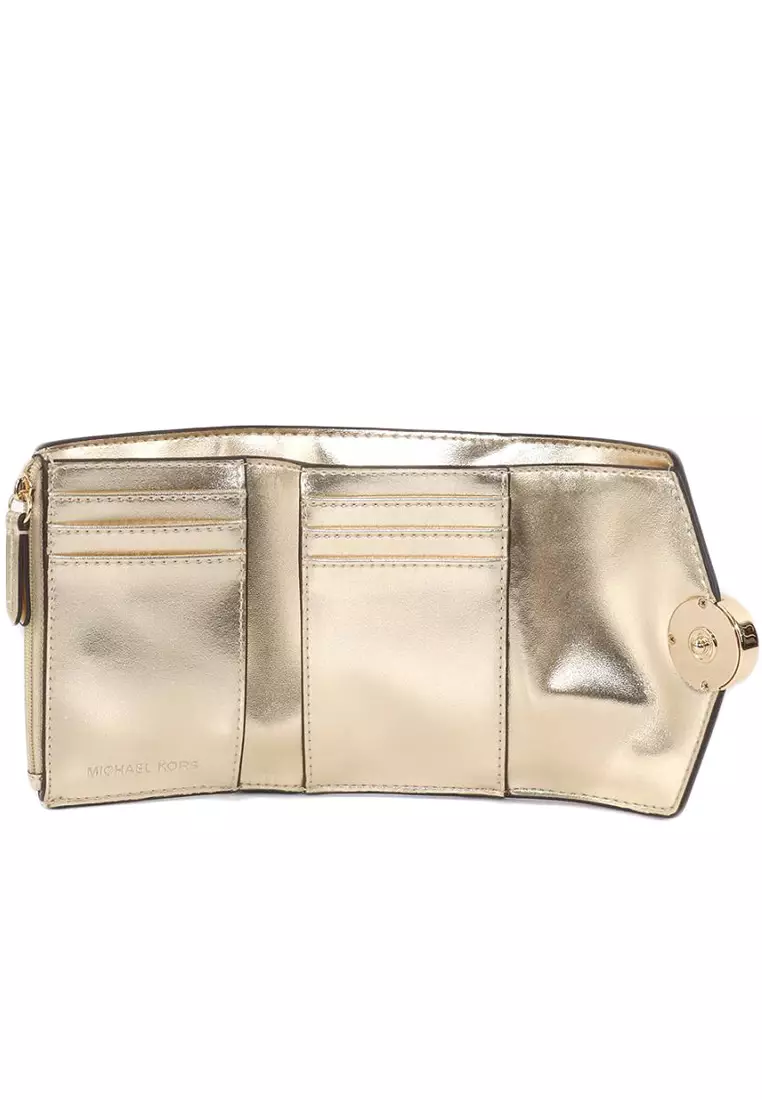 Carmen Medium Flap Bifold Wallet - Pale Gold