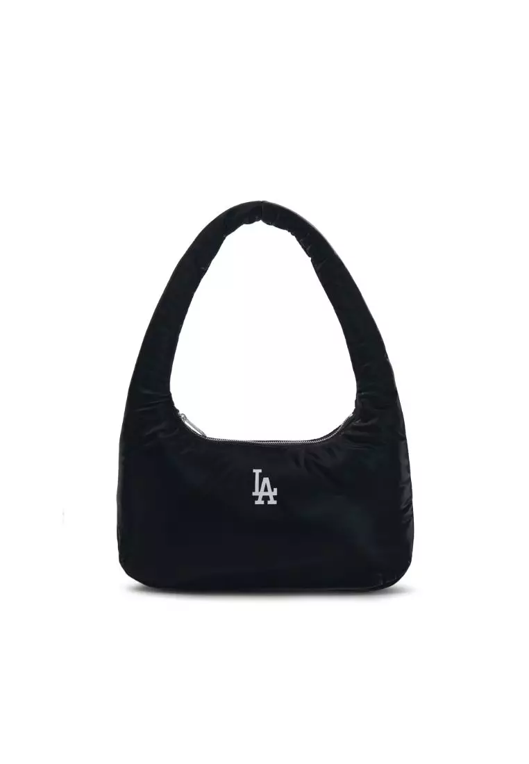 ☆人気☆【MLB】☆Basic Nylon Adjustable Strap Hobo Ba.g☆ MLB Basic Nylon Adjustable Hobo Bag LA Dodgers Coral Blue