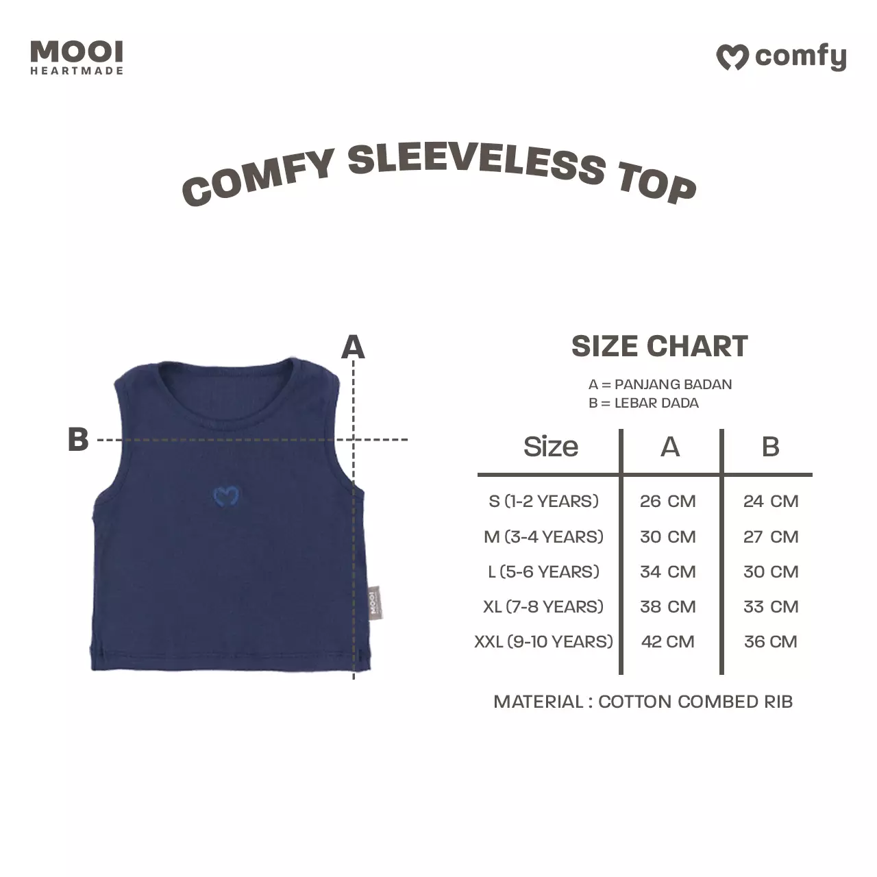 Mooi Atasan Anak Perempuan Comfy Sleeveless Top - White