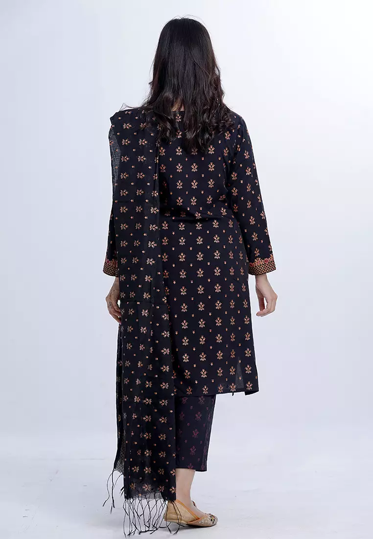 Le Reve Ethnic Printed Tunic with Culotte & Scarf