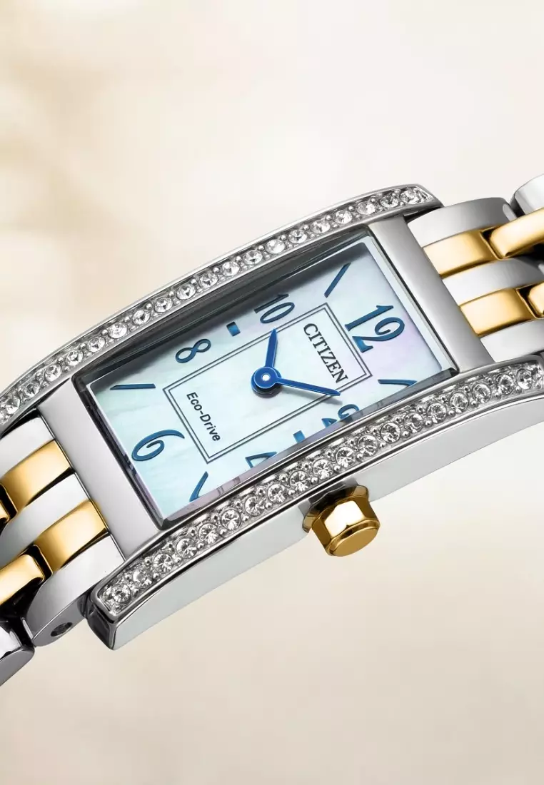 Citizen L Petite Palidoro Eco-Drive Mother of Pearl Dial Two-Tone Stainless Steel Band EG7114-53D