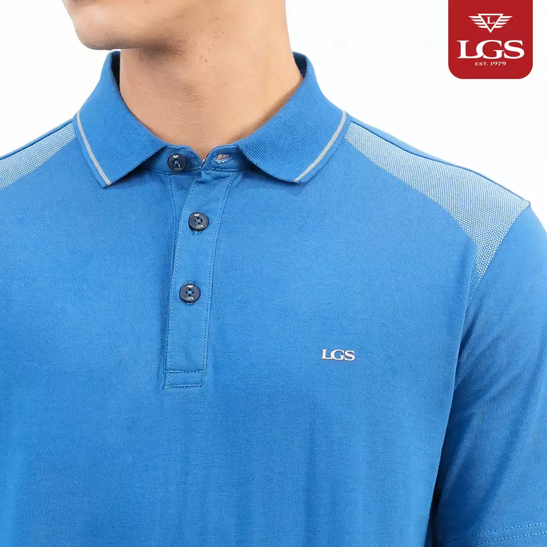 LGS - Gravon Collection - Kaos Polo Pria - Slim Fit - Katun Nyaman - Grafis Simple - JWS.325.C3581F.01.C - Biru