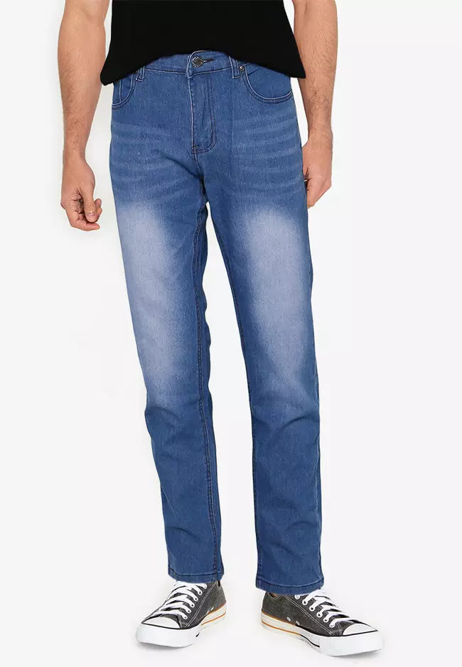 Buy FIDELIO 601 Slim Fit Washed Denim Jeans Online | ZALORA Malaysia