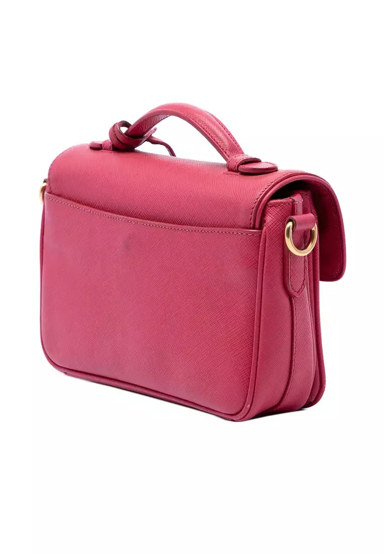 Pre-Loved Prada Saffiano Sound Lock Satchel