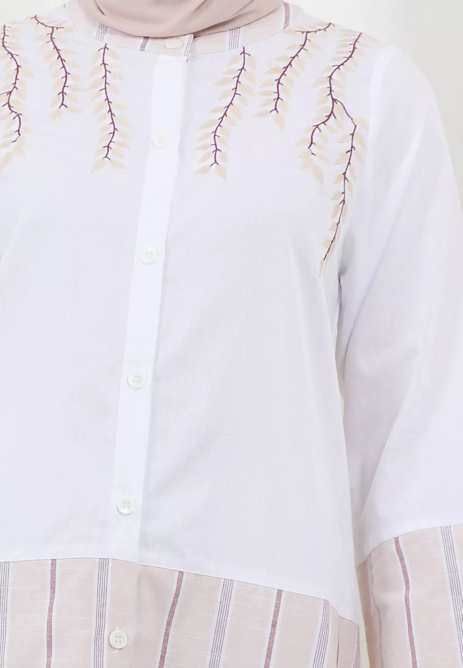 MFMW Lipah Tunik Cream Motif Salur