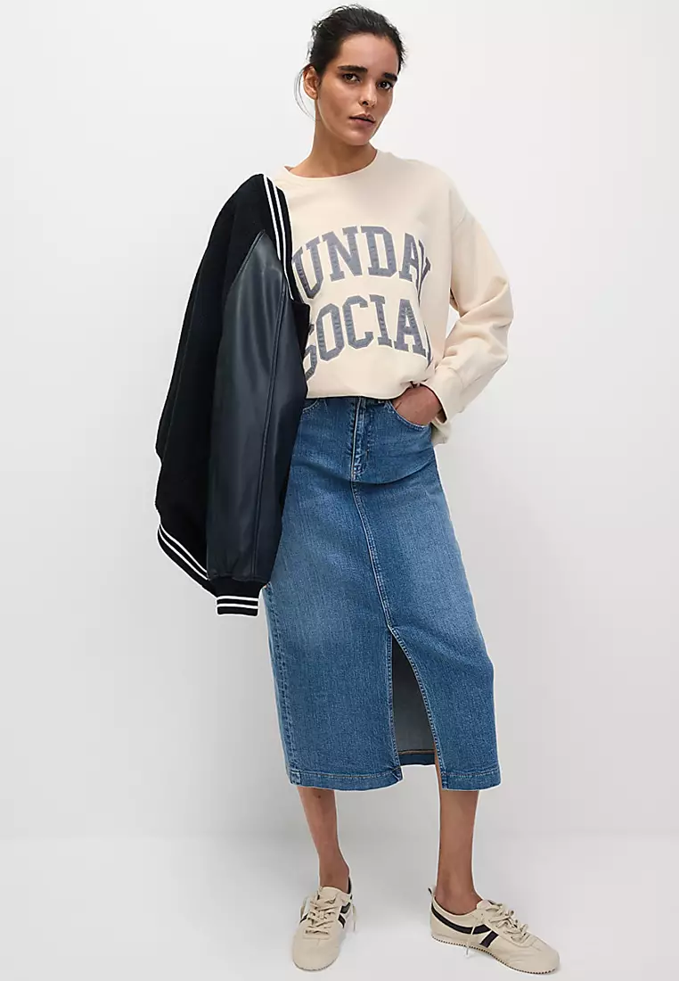 Denim Midi Skirt