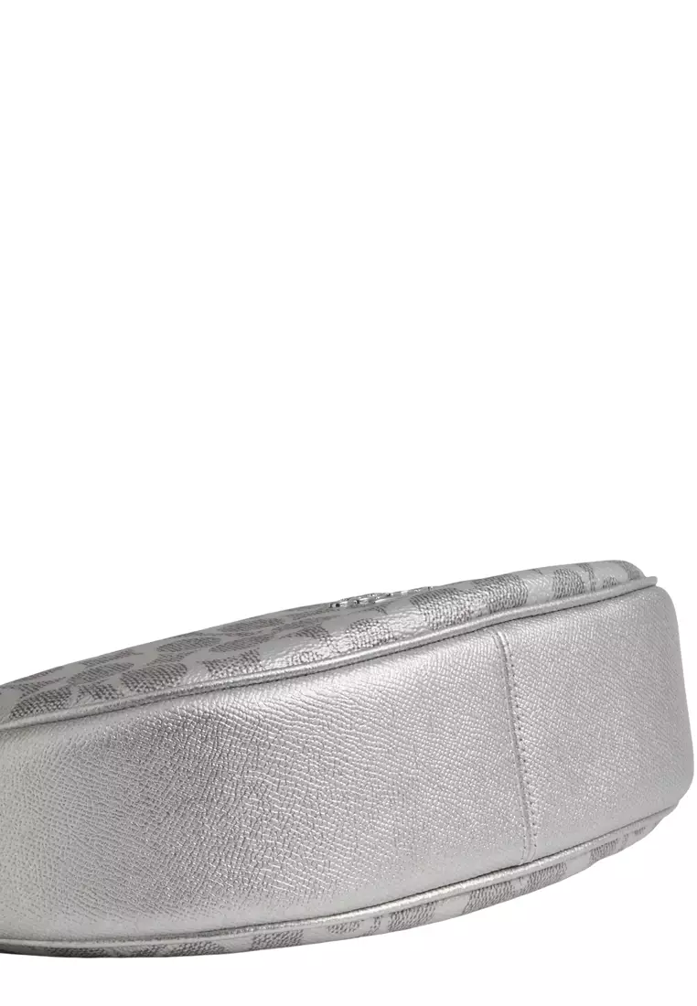Aria Shoulder Bag In Signature Canvas - Gray/ Silver CCL27