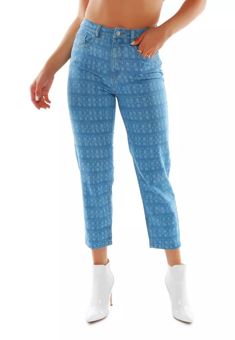 Buy Rag Printed Mom Fit Jeans Pants 2023 Online | Philippines
