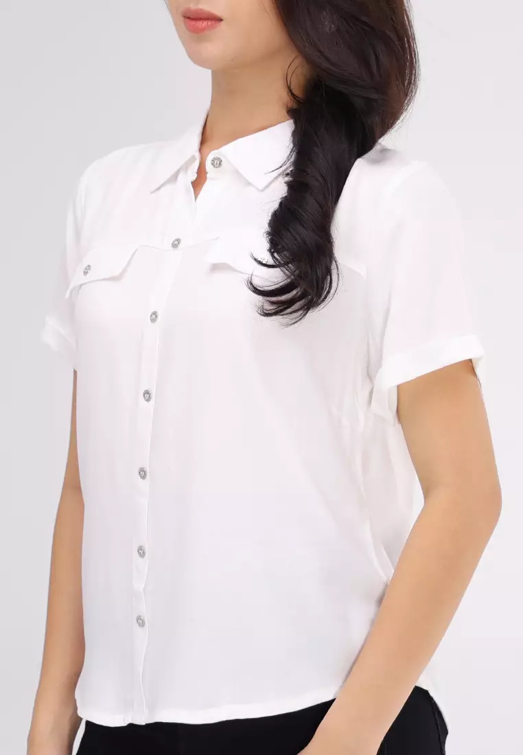 Short Sleeves W/ Collar Blouse
