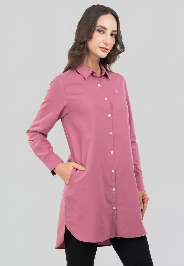 Polo Haus - Women’s Oxford Long Sleeve Shirt Dress WBSD008C