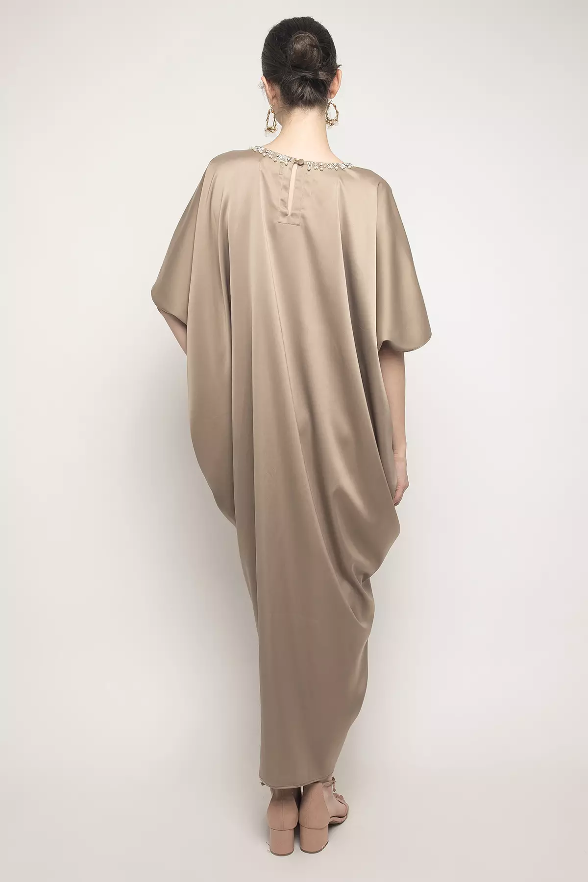 Nabila Kaftan Dress in Dark Nude