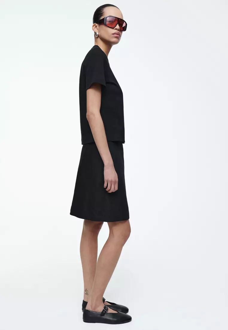 Front-Pleat Mini Skirt