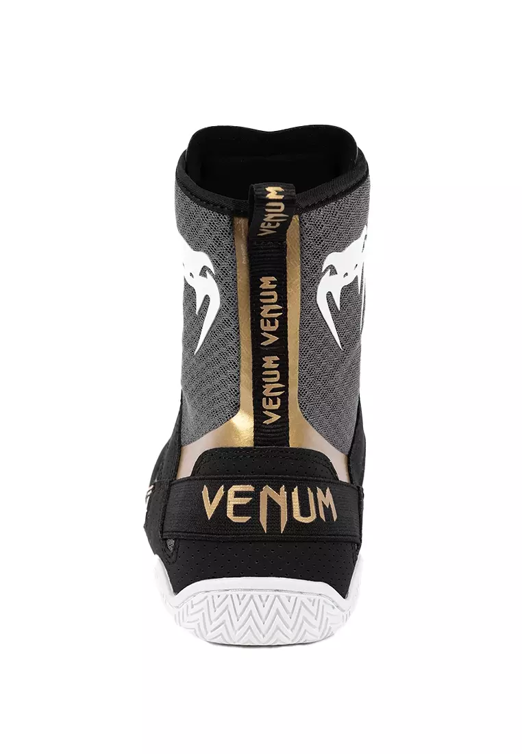 Venum Elite Boxing Shoes - Black/White/Gold