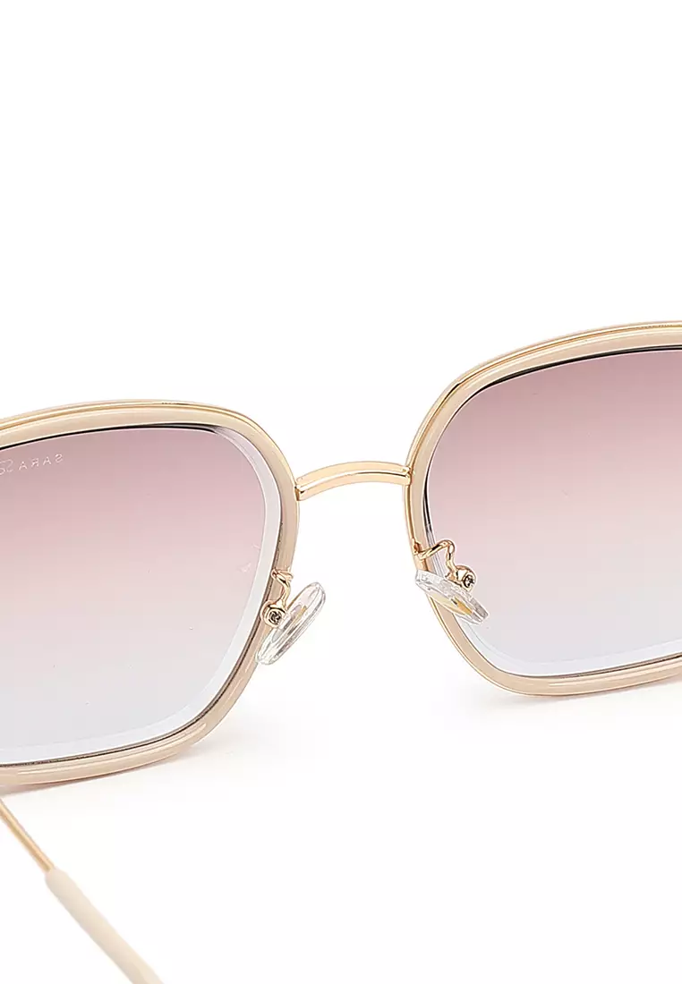 Unisex Fashion Sunglasses (太陽眼鏡) - 米黃色 / 白色