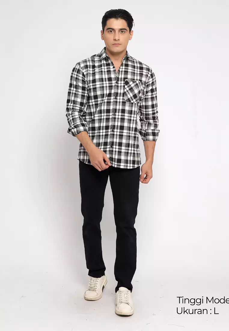 Simple Perfect Kemeja Pria Flanel Lengan Panjang Premium | Flanel Casual Shirt 7746
