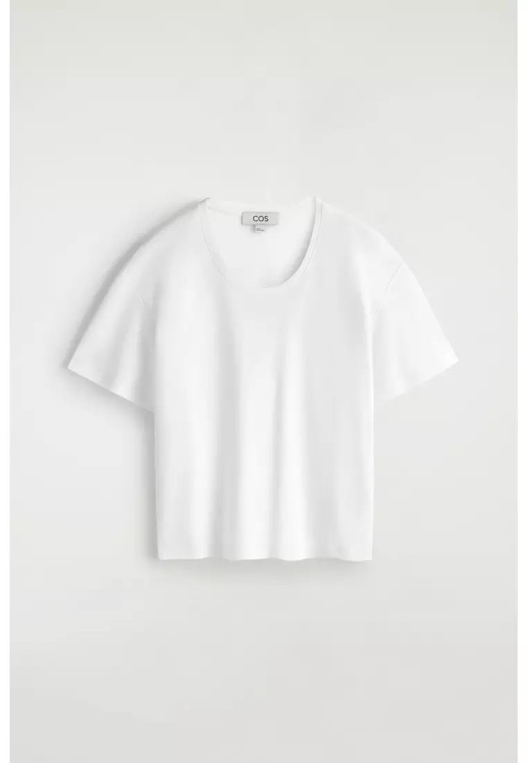 SCOOP-NECK COTTON T-SHIRT