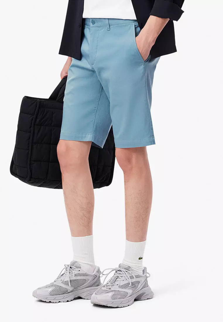 Slim Fit Stretch Cotton Bermuda Shorts