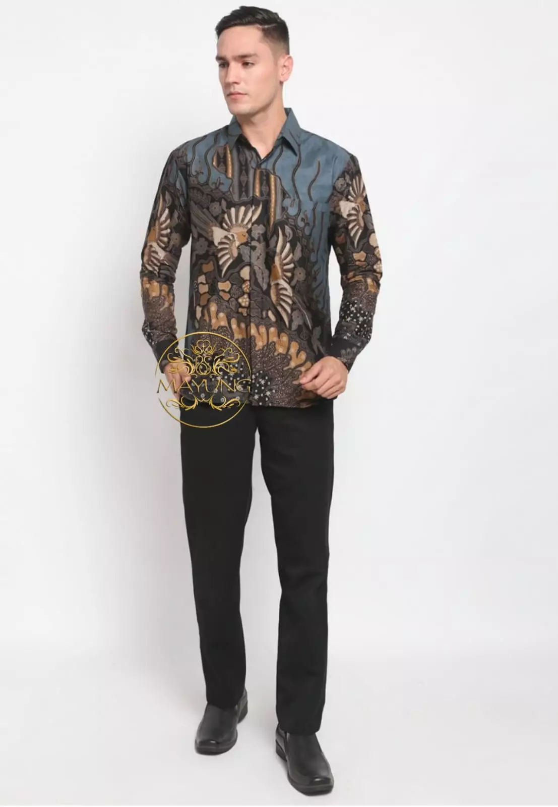 Citragada Blu Kemeja Batik Pria Premium Slimfit Modern Lengan Panjang