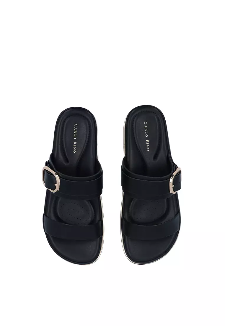 Black Cora Strappy Sandals