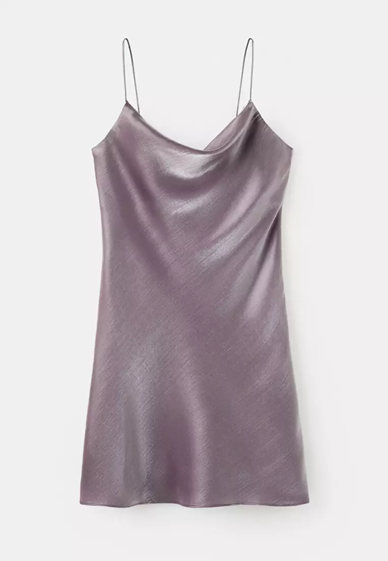 Satin Dress With A Low-Cut Neckline