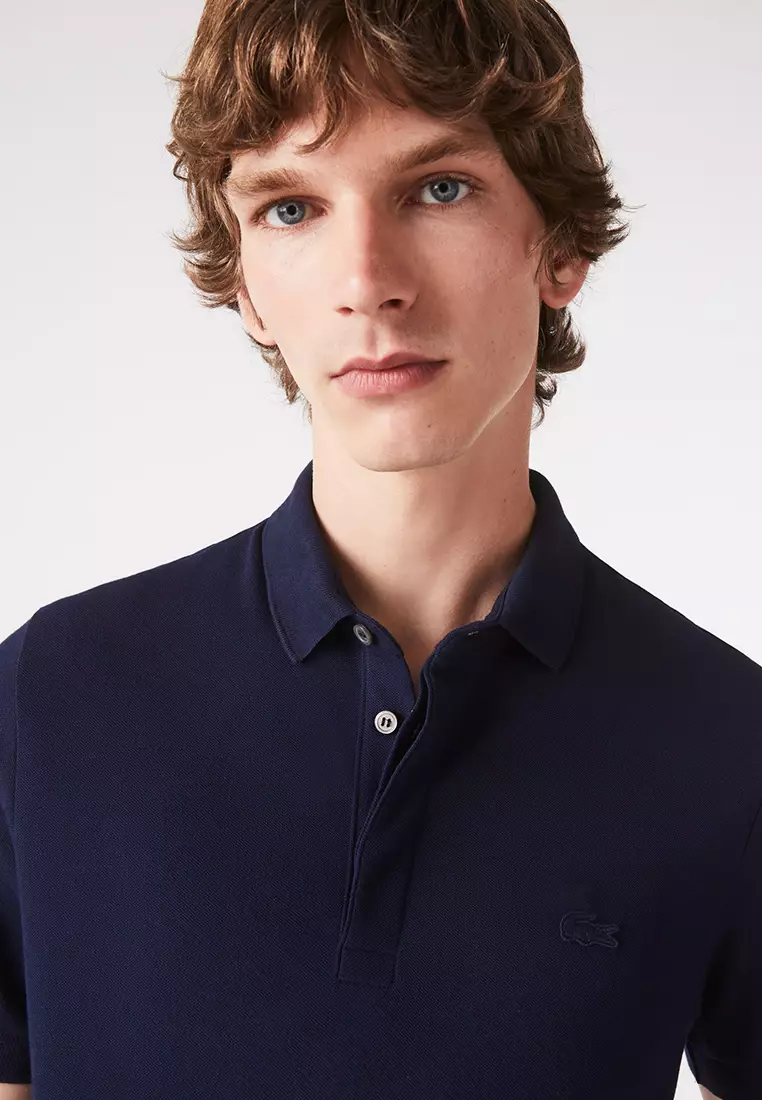 Men's Lacoste Paris Polo Shirt Regular Fit Stretch Cotton Piqué
