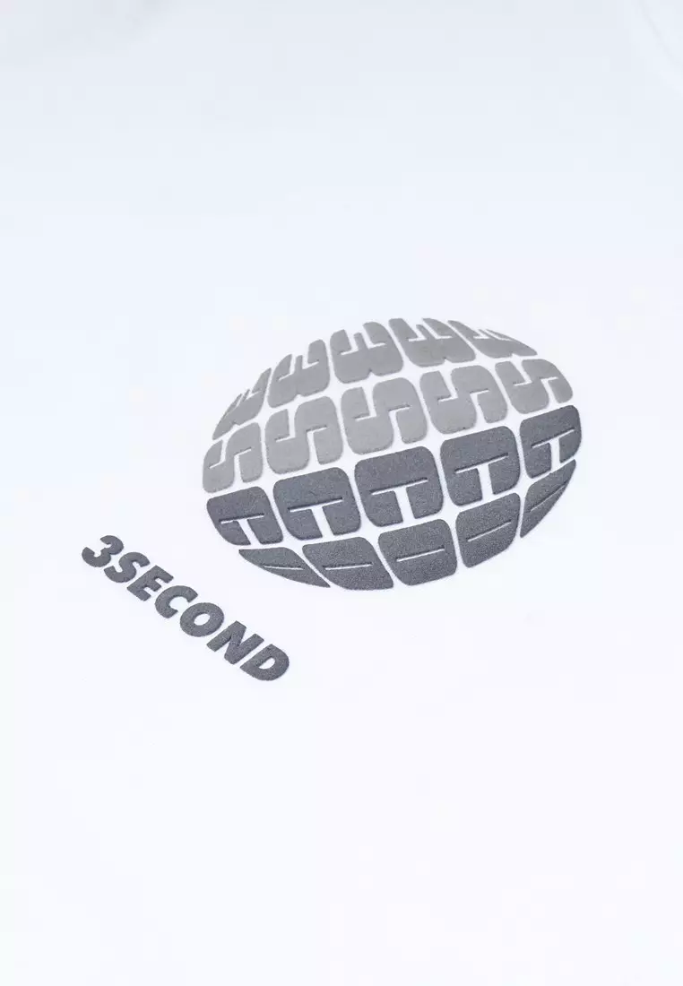 3Second Men's T-Shirt Short Sleeve Regular Fit Logo Script Asher C081024