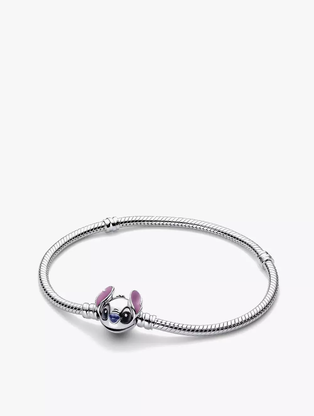 Disney Stitch snake chain sterling silver bracelet with purple, black and  blue enamel