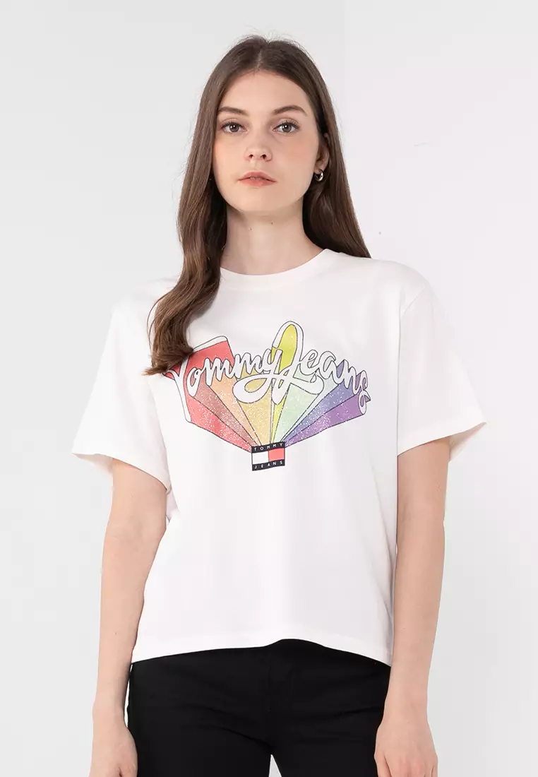 Tommy jeans deals rainbow shirt