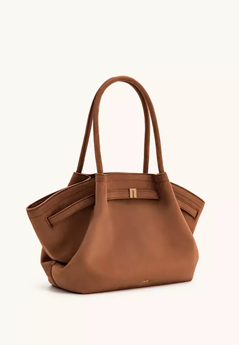 Hana Medium Faux Suede Tote Bag - Brown