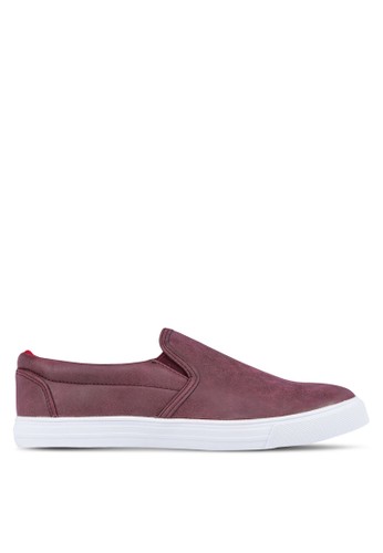 Faux Leather Slip On Sneakers