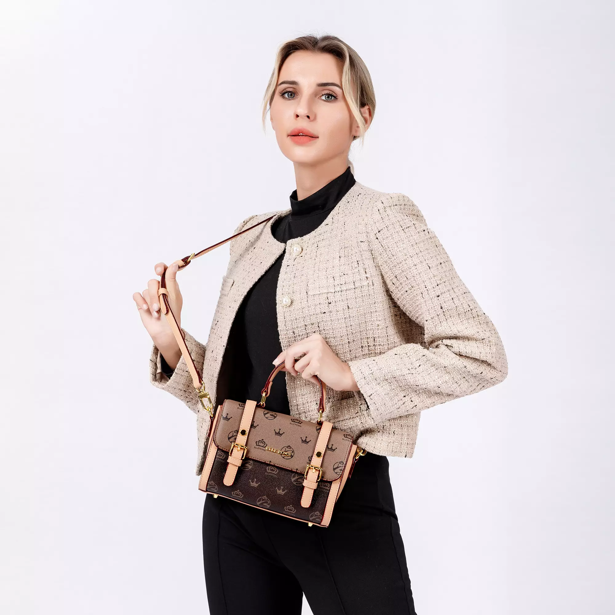 BLLE ROWN BR5016 Tas Selempang Wanita Shoulder HandBag-Brown