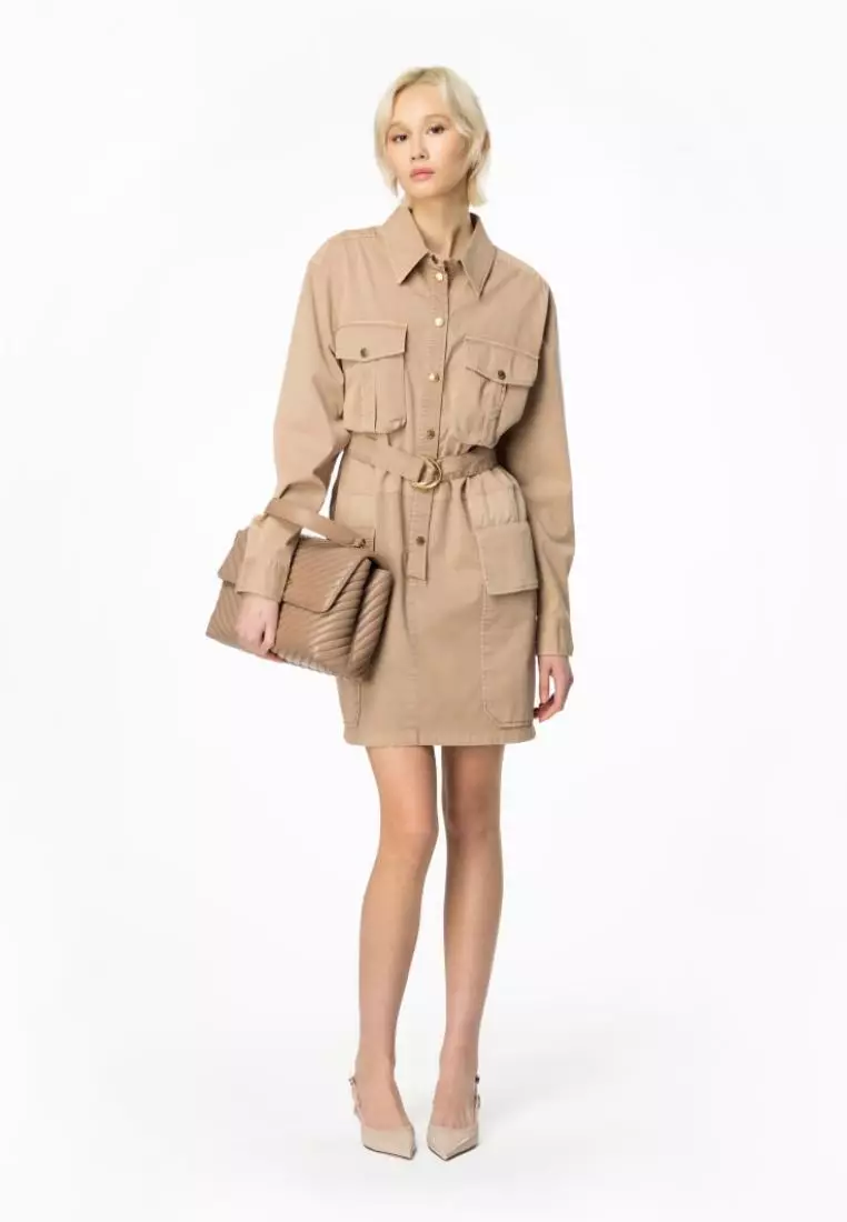 Buy Pinko Utility-inspired shirt dress in stretch cotton 2026 Online |  ZALORA
