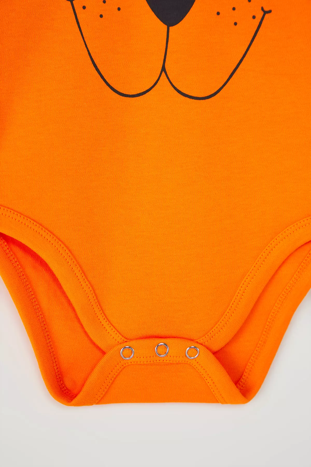 Orange Baby Boy Body & Bodysuit Lion Printed Long Sleeve 100% Cotton Tkdss25Zo00010