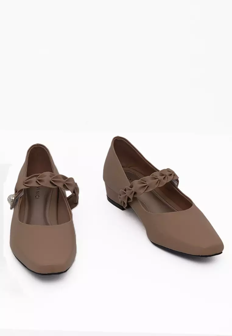 VIVI NICI - Contessa Sepatu Wanita Hak 3 Cm Milk Coffee