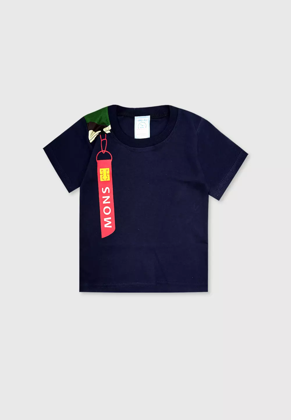 Wakakids Setelan Bayi Laki Laki Usia 6 Bulan Hingga 12 Bulan Baju Oblong Lengan Pendek Celana Jeans Motif Mons Army 2993 Navy