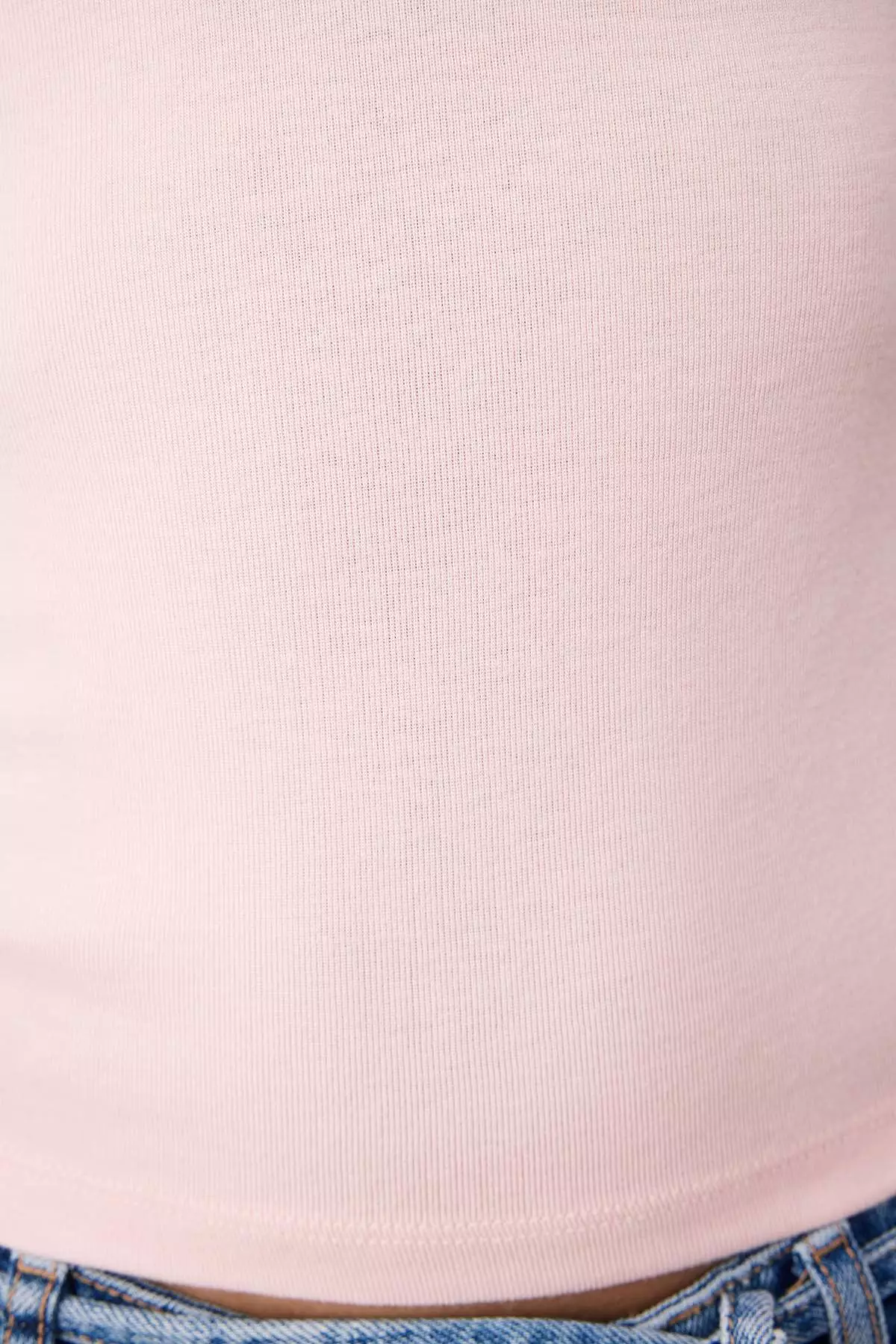 Light Pink Premium Viscose/Soft Fitted/Fitted Moon Sleeve Flexible Knitted Blouse