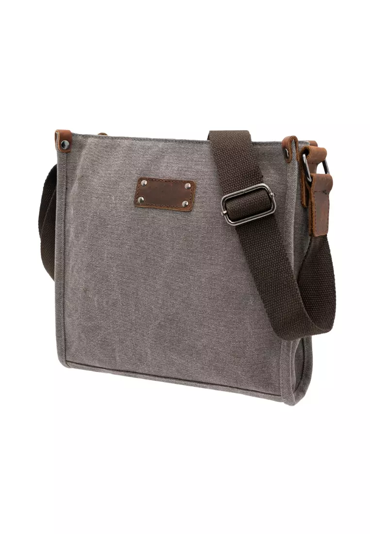 Jack Studio Canvas Leather Street Tide Messenger Bag BAD 21007