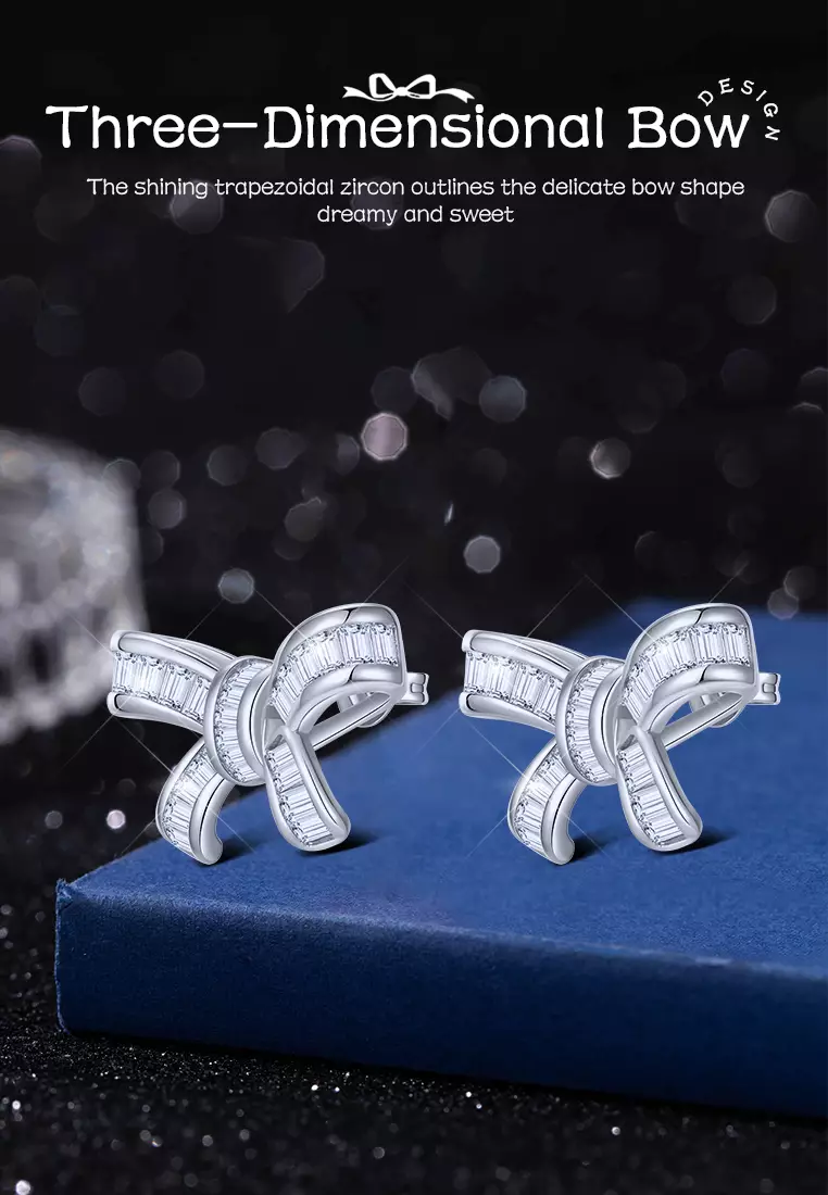 Anting Wanita Korea Berlian Antingan Kotak Indah Anting Cewek silver