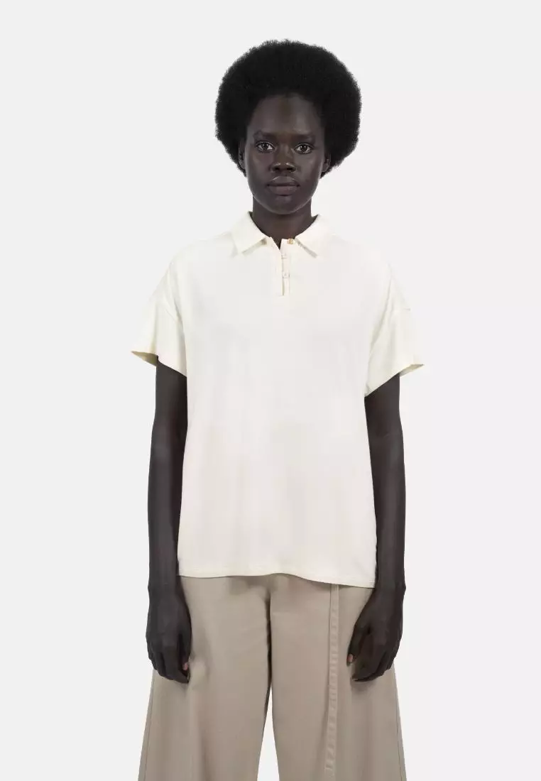White button clearance down polo shirt