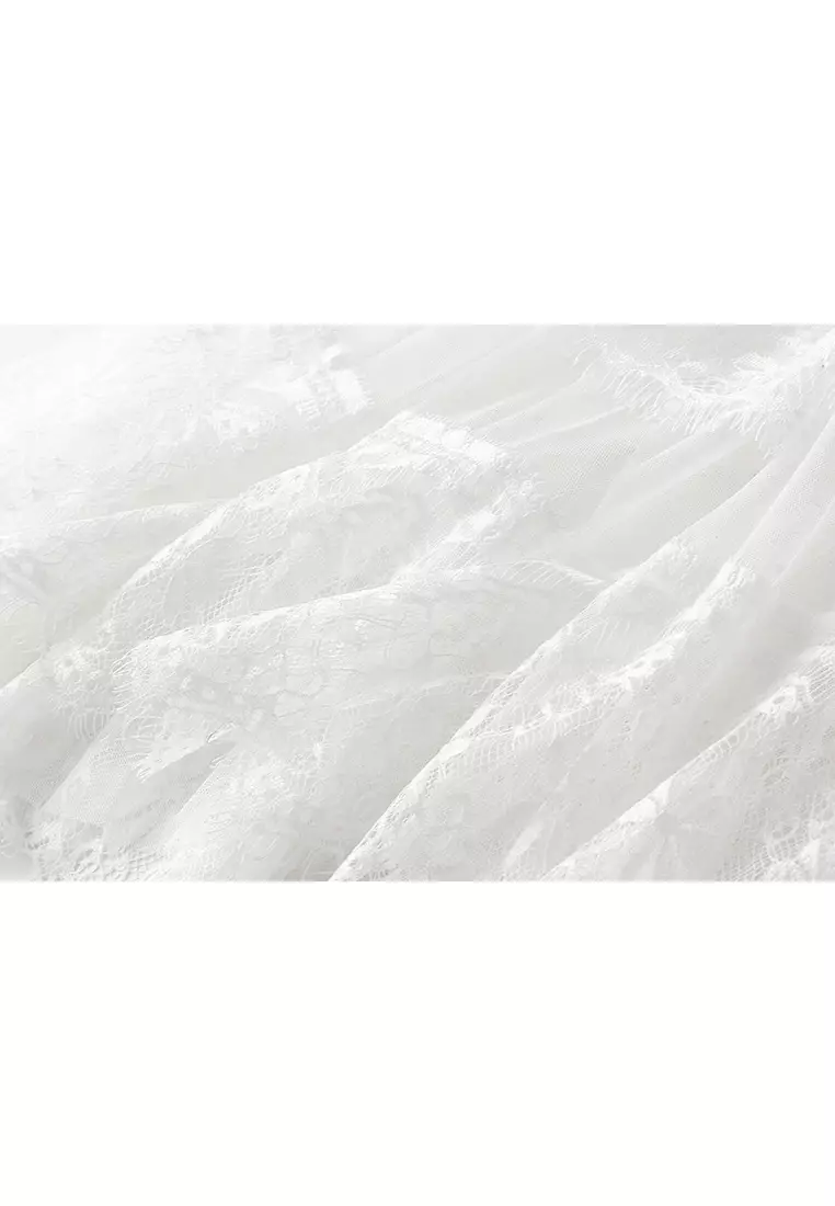 Spring/Summer High Waist Lace Stitching Mesh Skirt AF8585