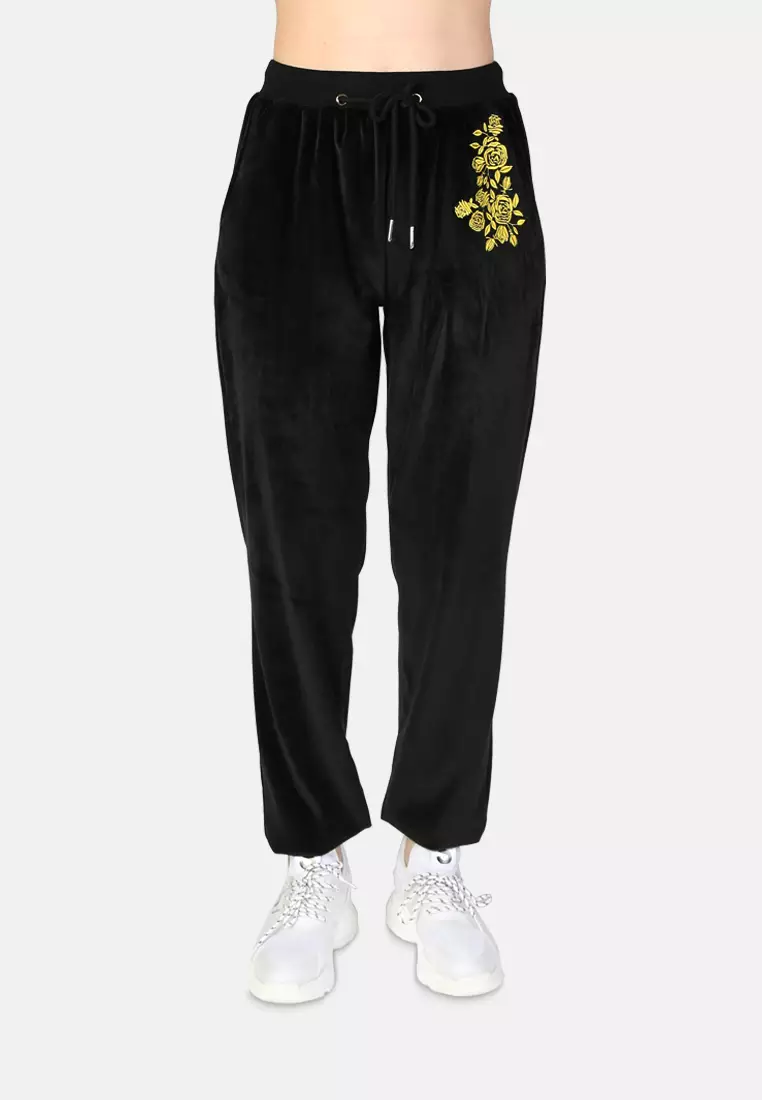 Velour shop cuffed joggers