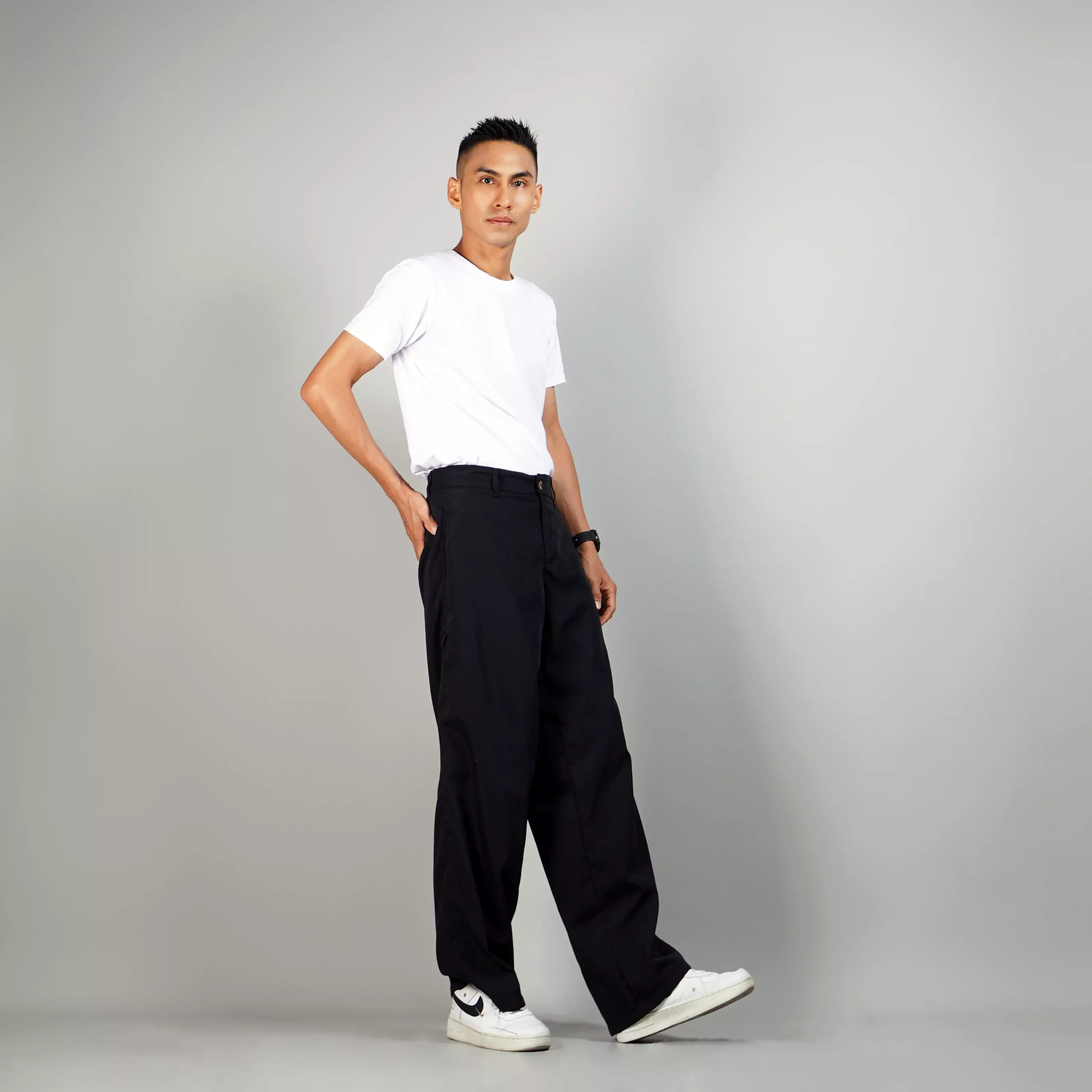 ROCKY Celana Panjang Hitam Loose Pants Pria Celana Loose Fit Pria - HITAM